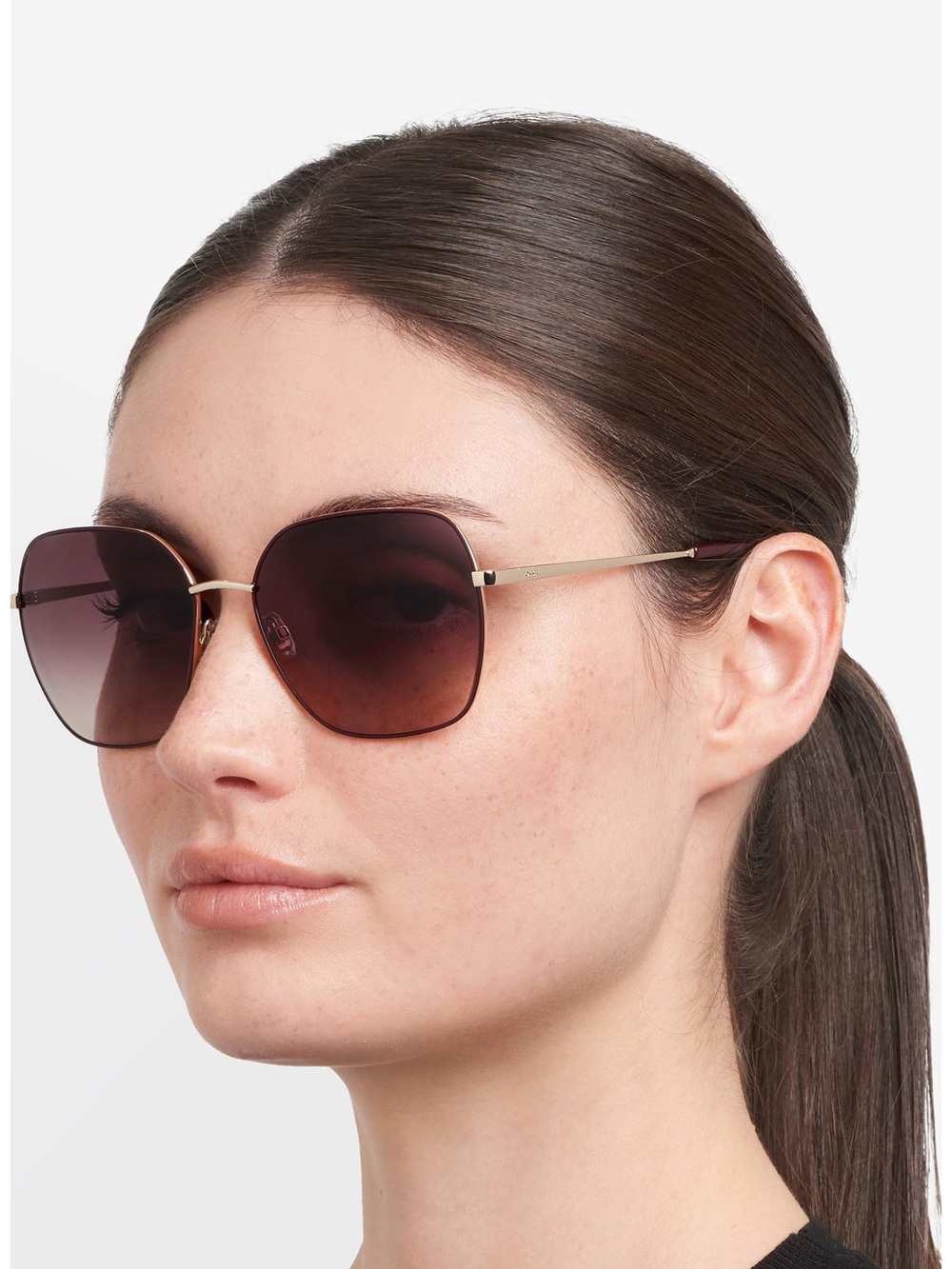 Fossil Gold Frame Sunglasses with Gradient Brown Lenses - NWT